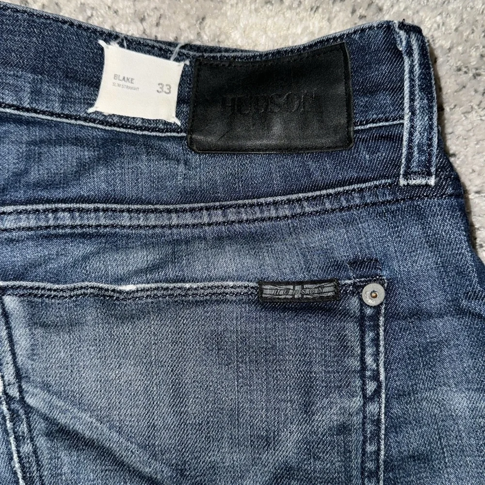 Hudson denim blue jeans men’s pants distressed Blake style Slim Straight Leg 33​ - Picture 5 of 12